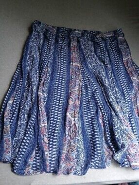 Coldwater Creek Skirt 3x Maxi Bohemian Peasant Cottage Festival Paisley Pull On